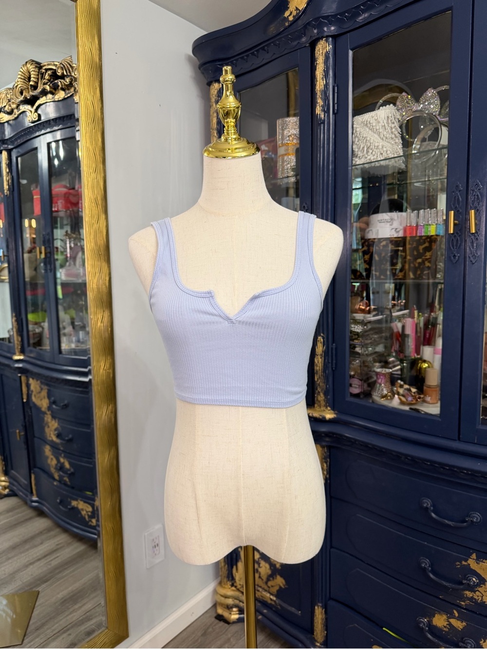 Garage Light blue  Ribbed crop  Top size XS